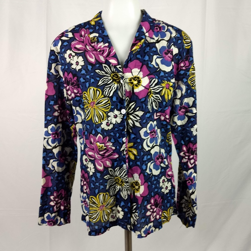 Vera Bradley Size Small Floral Blouse Shirt Top